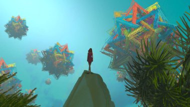 ağaçları ile noel ağacı