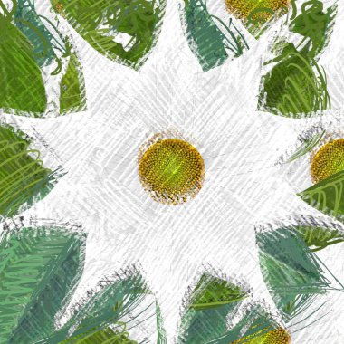 Yeşil yapraklı pürüzsüz desen