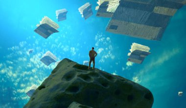 Beyaz ve mavi gökyüzü