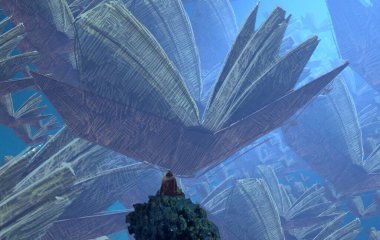 2d illüstrasyon. Soyut rüya gibi motivasyonel görüntü. Hayali dünyada bir kişinin rüyada olması nın illüstrasyonu. 