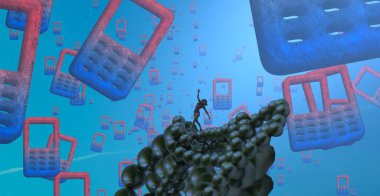 el ve mavi arka plan