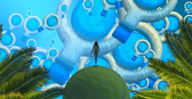 yeşil bir ağaç arka plan