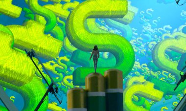 arabanın soyut illüstrasyon