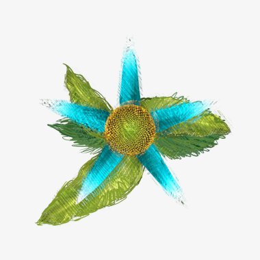 Beyaz arkaplanda renkli çiçekler