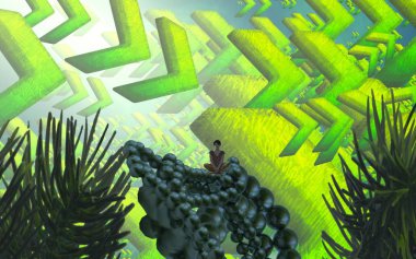 Yeşil yapraklı soyut arkaplan