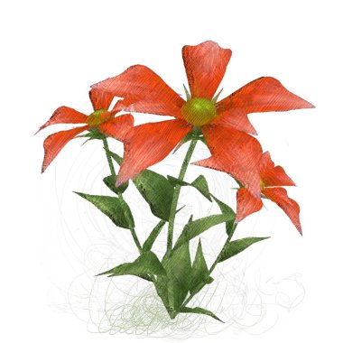 beyaz zemin üzerine suluboya çiçek