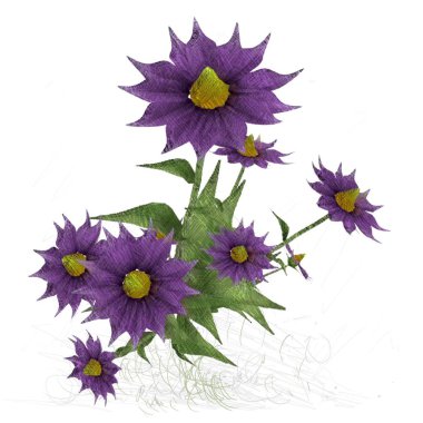 Beyaz arka planda izole dağınık grungy çiçekler