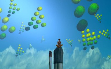 noel ve yeşil gökyüzü