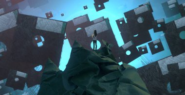 metin için alanı olan soyut kavramsal yaratıcı arkaplan 