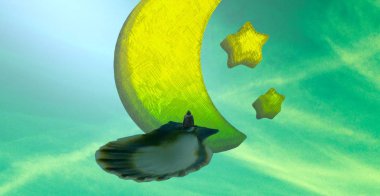 sarı ve yeşil gökyüzü