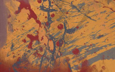 Metin için yeri olan boya lekeleriyle soyut arkaplan