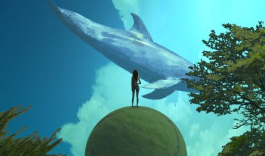 mavi gökyüzünde yeşil ağaç