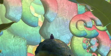 bahçede renkli balık