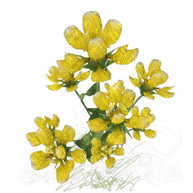 beyaz zemin üzerine suluboya çiçek