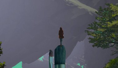 Şehirde güzel bir kadın.