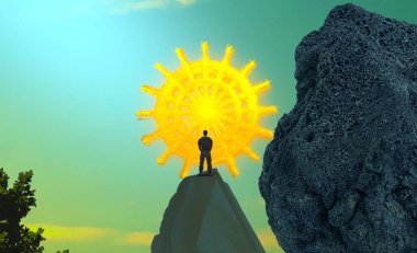 Siyah elbiseli kadın.