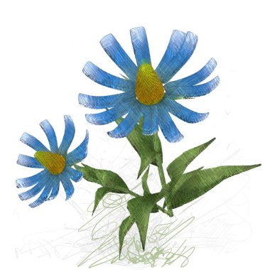 beyaz zemin üzerine suluboya çiçek