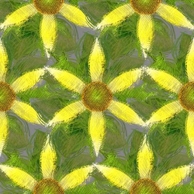 Dağınık tarzda çiçek çizim, grungy arka plan.