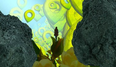 genç yeşil ve beyaz