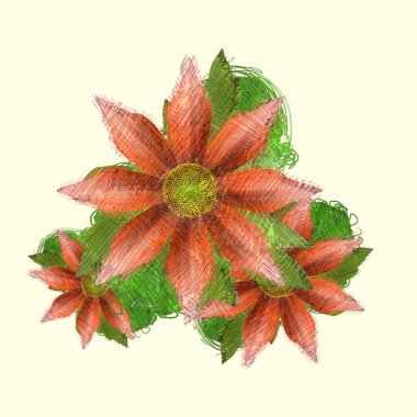 Beyaz arkaplanda kırmızı yapraklar izole