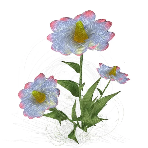 Aquarel Bloem Met Bloemen — Stockfoto