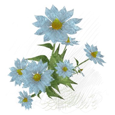 beyaz zemin üzerine suluboya çiçek