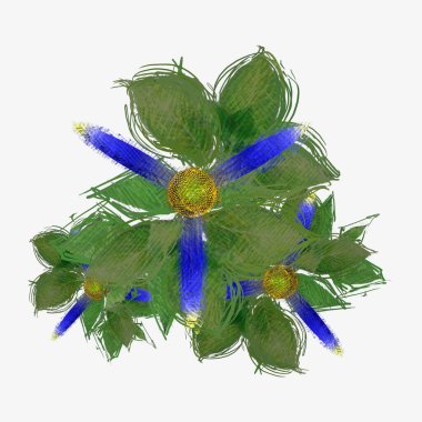 Sulu Boya Noel ağacı üzerinde beyaz izole