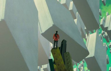 modern binanın soyut iç