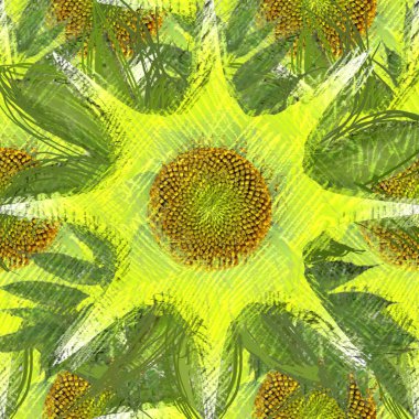 yeşil ve sarı ile sanat dikişsiz desen