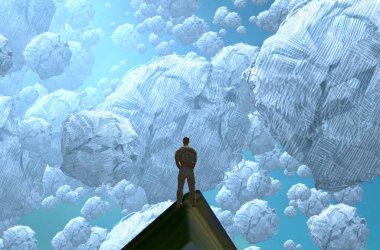 Beyaz ve mavi gökyüzü