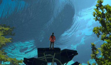 Kumsalda oturan kadın.