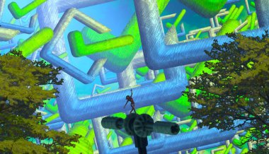 Parktaki yeşil ağaç