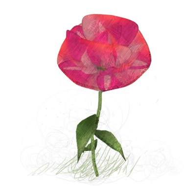 Beyaz arka plan üzerinde izole dağınık grungy çiçek