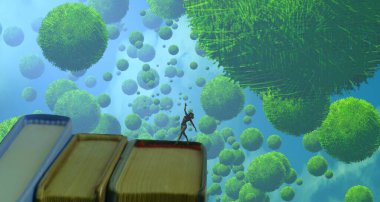 renkli ve yeşil ağaç