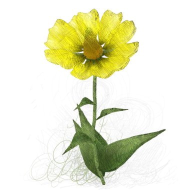 beyaz arkaplanda izole edilmiş yeşil çiçek