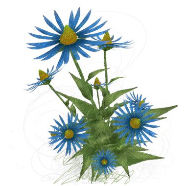 Beyaz arka planda izole dağınık grungy çiçekler