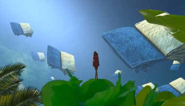 yeşil yaprakları ile adam