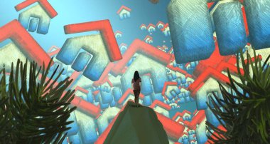 palmiye ağacı ile noel arka plan