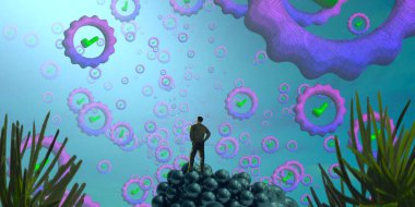 Çiçeklerle soyut arkaplan