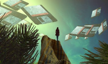 Kütüphanedeki adam.