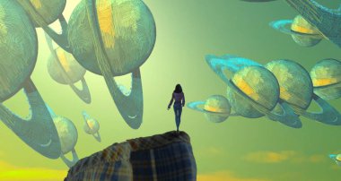 yeşil bir arka plan üzerinde el çizimi