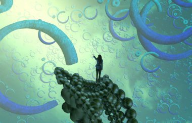 Mavi arka planda su damlaları