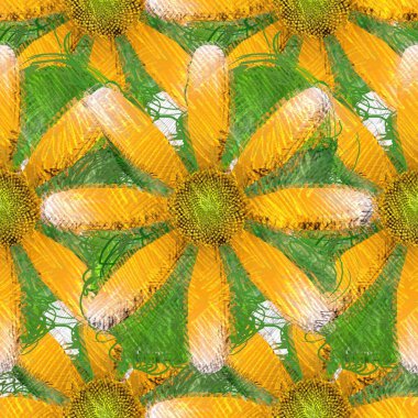 Dağınık tarzda çiçek çizim, grungy arka plan.