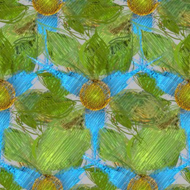 Dağınık tarzda çiçek çizim, grungy arka plan.