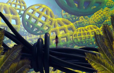 yeşil ve beyaz laleler