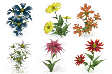 Suluboya çiçekli kusursuz desen