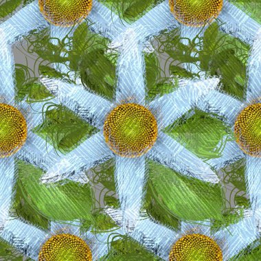 Arka planda çiçekler olan kusursuz desen