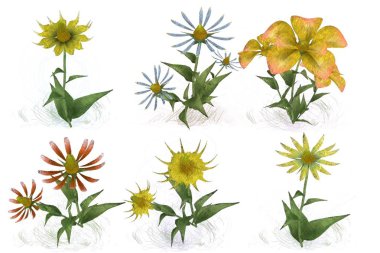 Suluboya çiçekli kusursuz desen