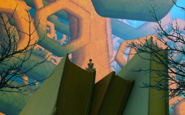 Soyut renkli arka plan, hayal gücü kavramı insan silueti.