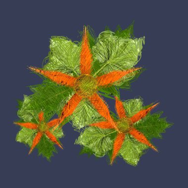 yaprakları ile noel ağacı